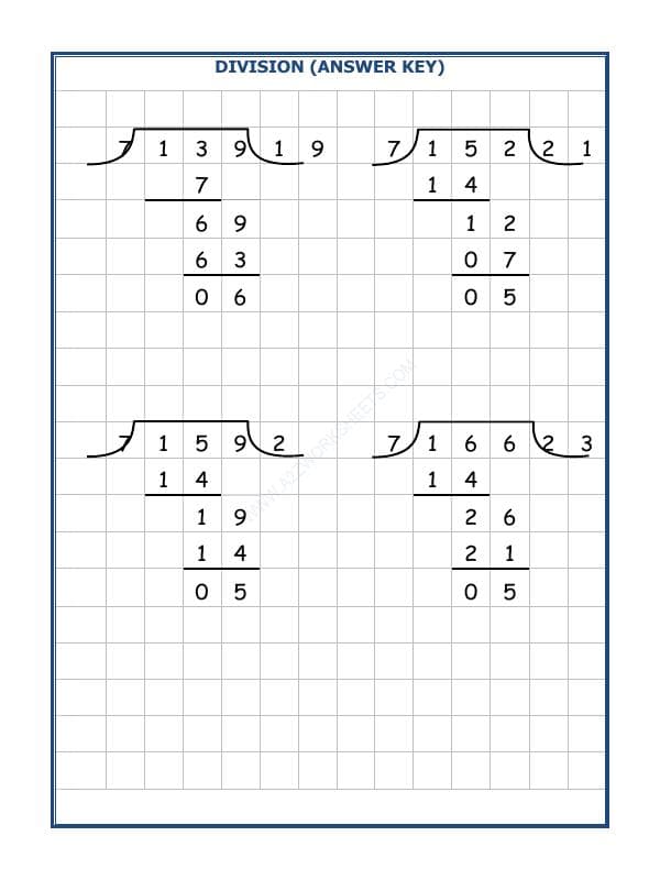 A2ZWorksheets:Maths-Division-Division By 7 - 21