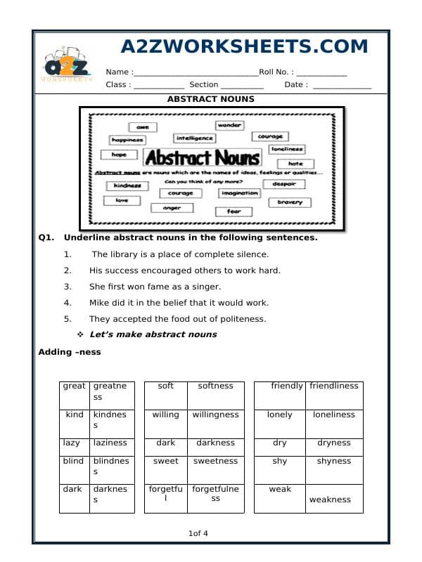 A2ZWorksheets:English-Grammar-Nouns