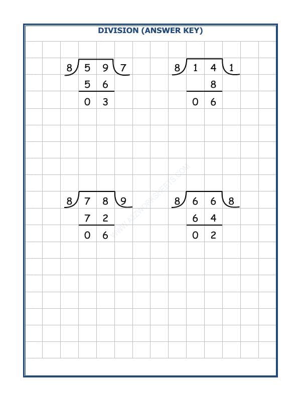 A2ZWorksheets:Maths-Division-Division By 8 - 9
