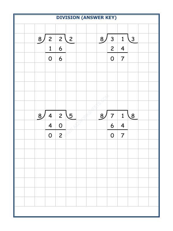A2ZWorksheets:Maths-Division-Division By 8 - 10