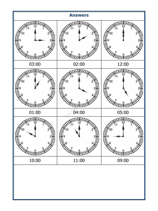 A2ZWorksheets:Maths-Measurement-Tell The Time - 02