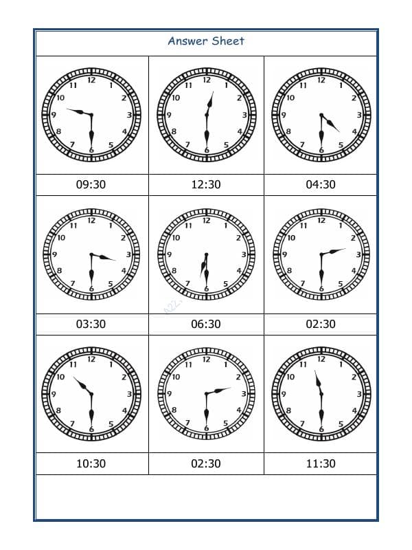 A2ZWorksheets:Maths-Measurement-Tell The Time - 03