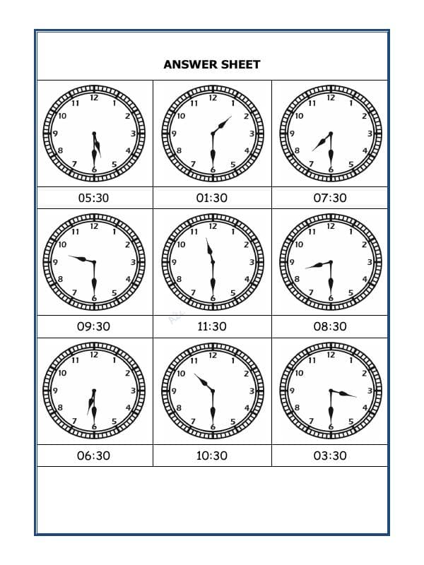 A2ZWorksheets:Maths-Measurement-Tell The Time - 06