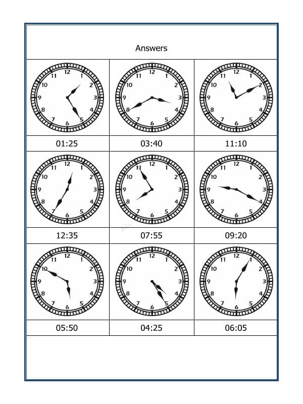 A2ZWorksheets:Maths-Measurement-Tell The Time - 10