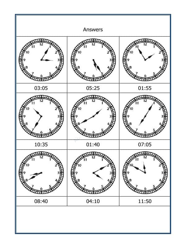 A2ZWorksheets:Maths-Measurement-Tell The Time - 11