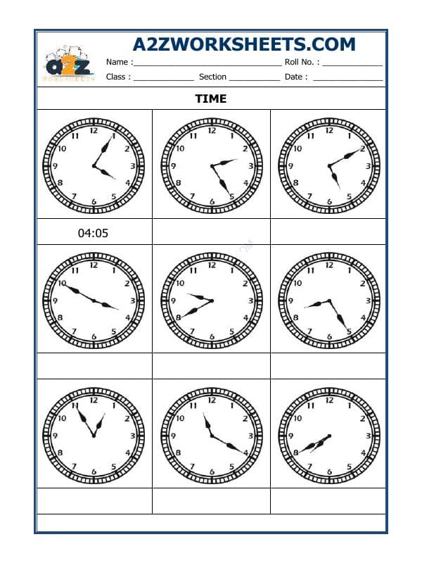 A2ZWorksheets:Maths-Measurement-Tell The Time - 13