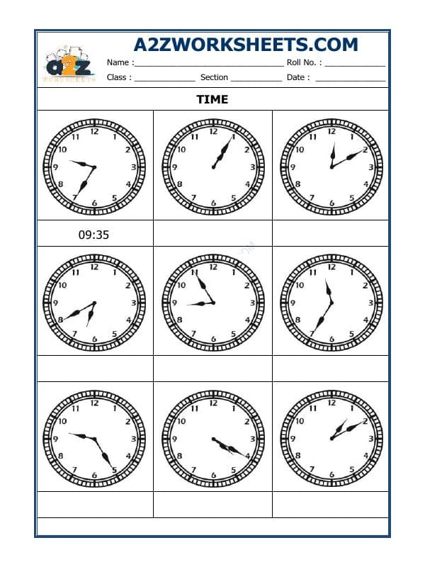 A2ZWorksheets:Maths-Measurement-Tell The Time - 14