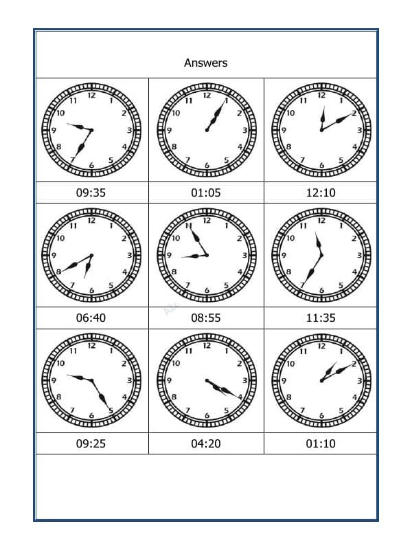 A2ZWorksheets:Maths-Measurement-Tell The Time - 14