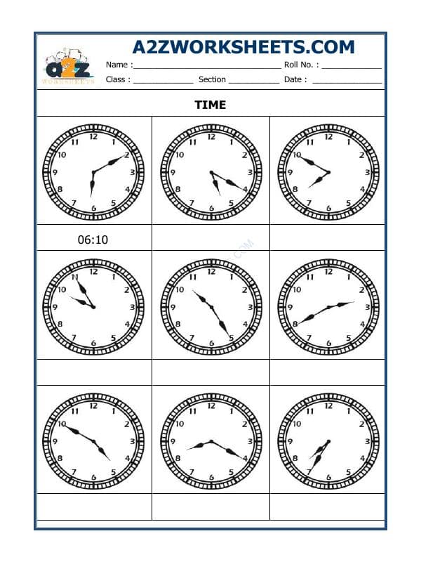 A2ZWorksheets:Maths-Measurement-Tell The Time - 18