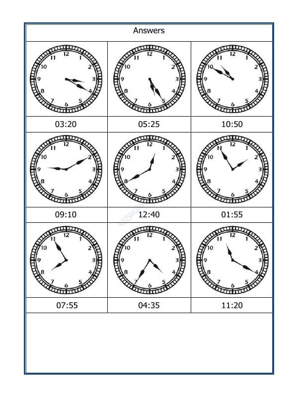 A2ZWorksheets:Maths-Measurement-Draw The Time - 01