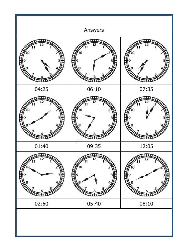 A2ZWorksheets:Maths-Measurement-Draw The Time - 02