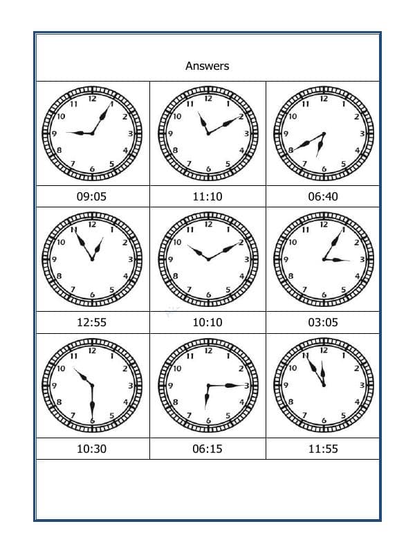A2ZWorksheets:Maths-Measurement-Draw The Time - 05