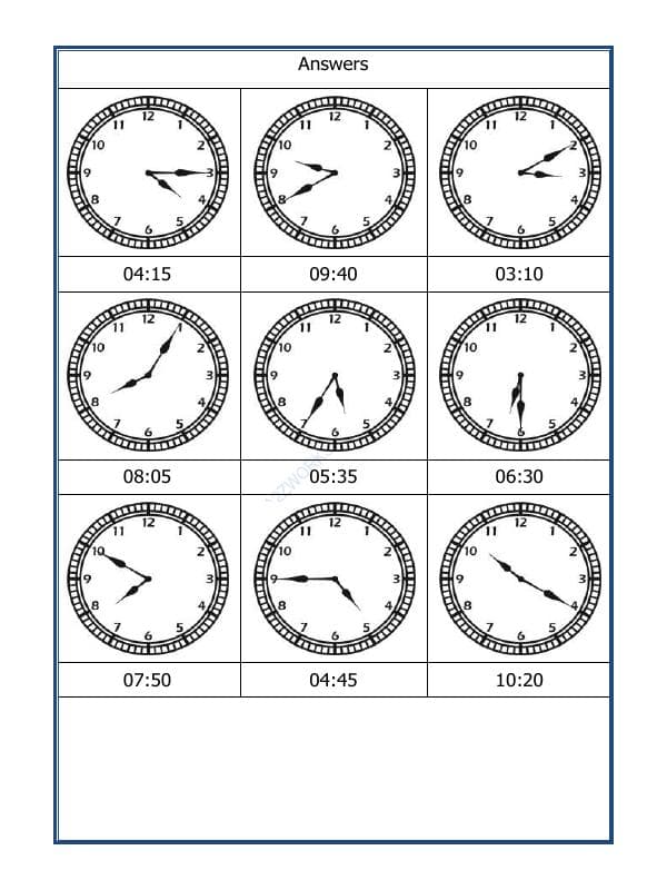 A2ZWorksheets:Maths-Measurement-Draw The Time - 07