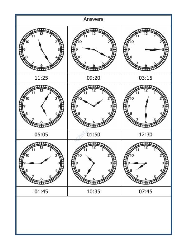 A2ZWorksheets:Maths-Measurement-Draw The Time - 08