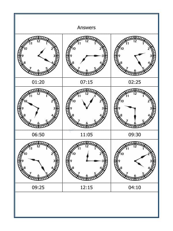 A2ZWorksheets:Maths-Measurement-Draw The Time - 09