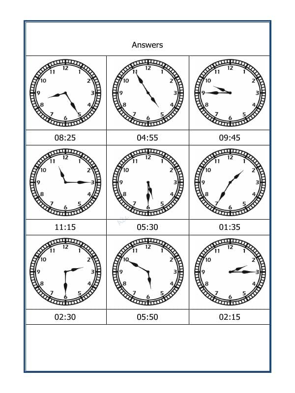 A2ZWorksheets:Maths-Measurement-Draw The Time - 10