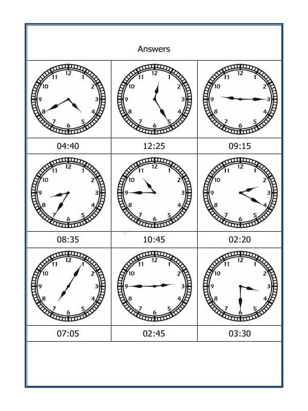 A2ZWorksheets:Maths-Measurement-Draw The Time - 11