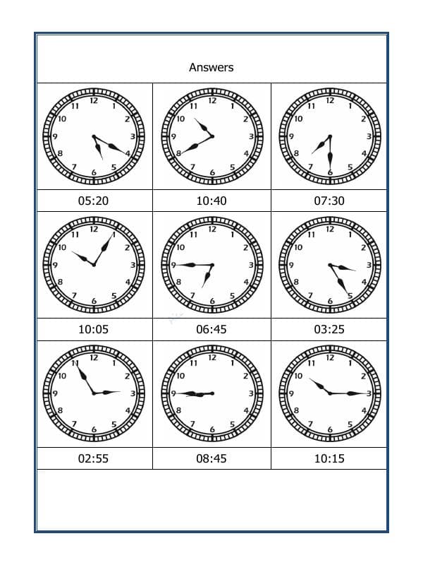 A2ZWorksheets:Maths-Measurement-Draw The Time - 12