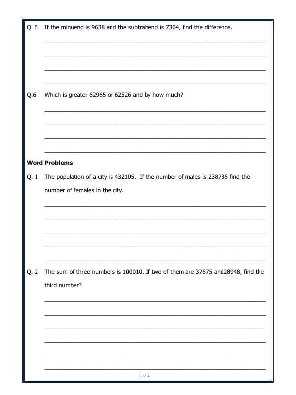 A2ZWorksheets:Maths-Subtraction-Subtraction