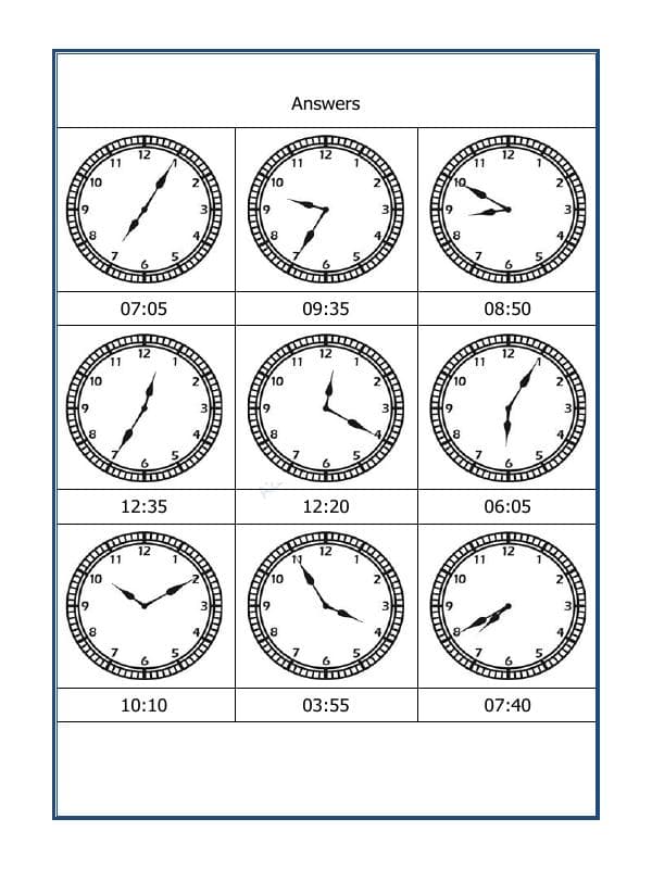 A2ZWorksheets:Maths-Measurement-Draw The Time - 25