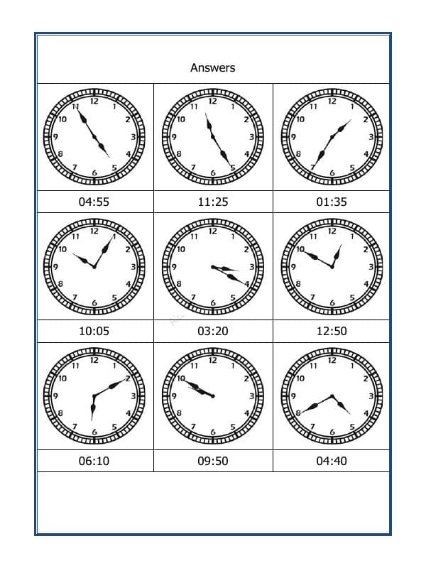 A2ZWorksheets:Maths-Measurement-Draw The Time - 26