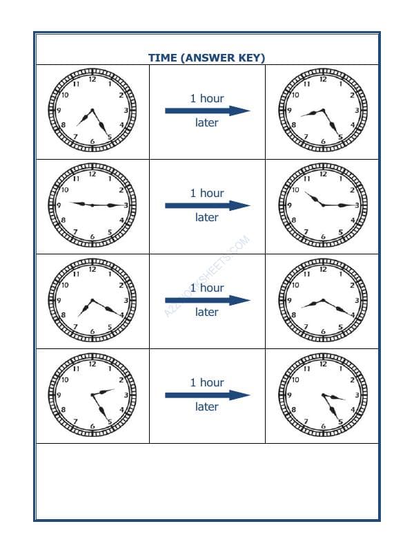 A2ZWorksheets:Maths-Measurement-Telling Time - 1 Hour Interval (Draw The Clock) -02