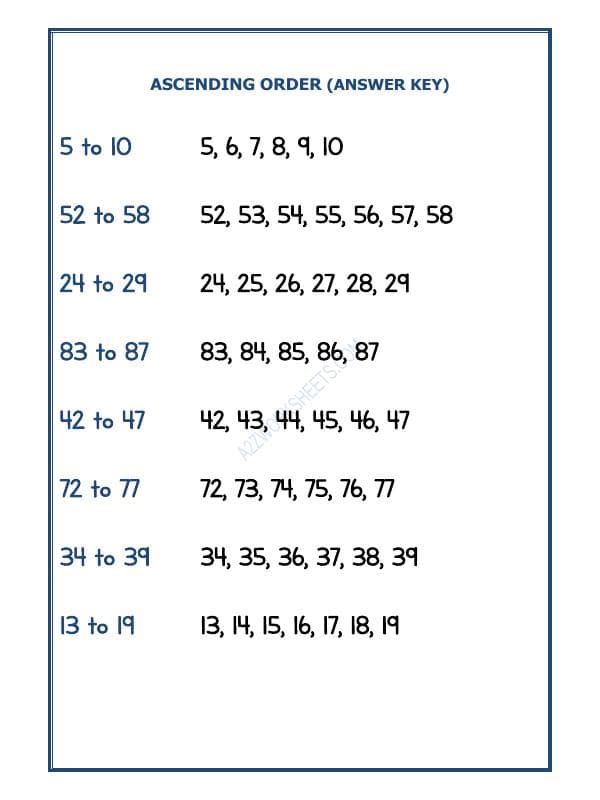 A2ZWorksheets:Maths-Numbers-Ascending Order-01