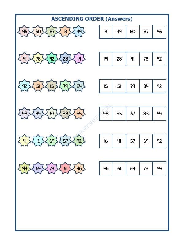 A2ZWorksheets:Maths-Numbers-Ascending Order-17