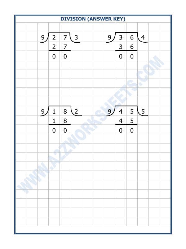 A2ZWorksheets:Maths-Division-Division By 9