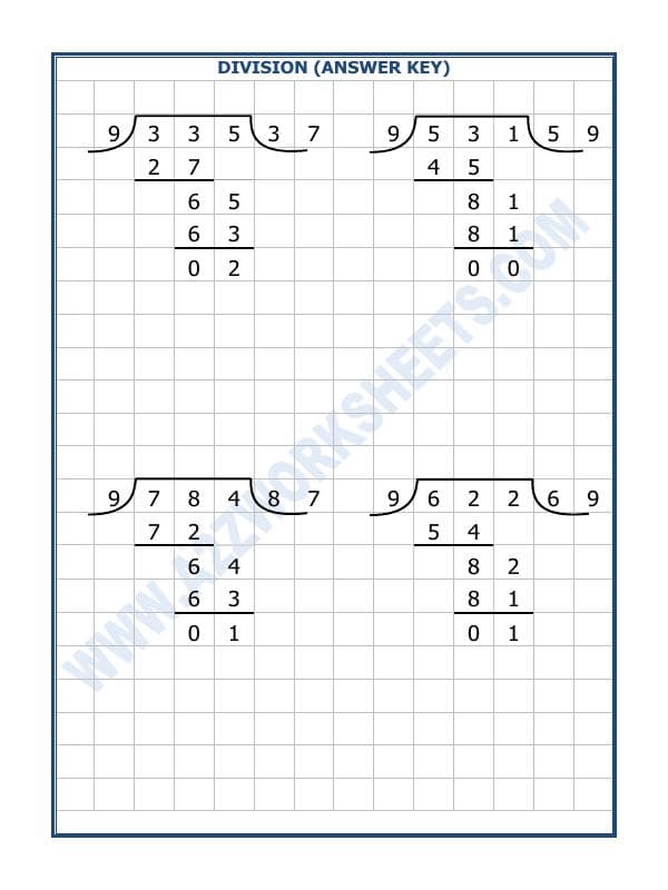 A2ZWorksheets:Maths-Division-Division By 9 - 22