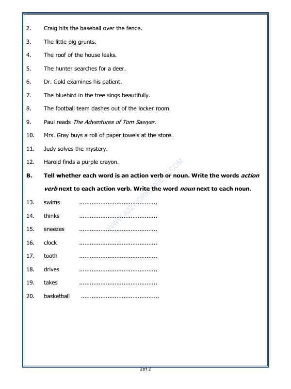 A2ZWorksheets:English-Grammar-Verbs