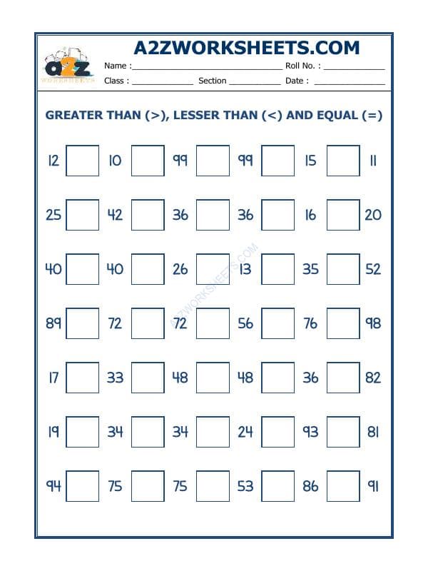 A2ZWorksheets:Maths-Numbers-Put The Sign Greater, Lesser And Equal To-14