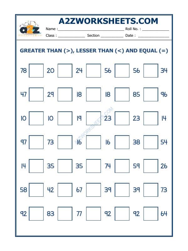 Put The Sign Greater, Lesser And Equal To-15