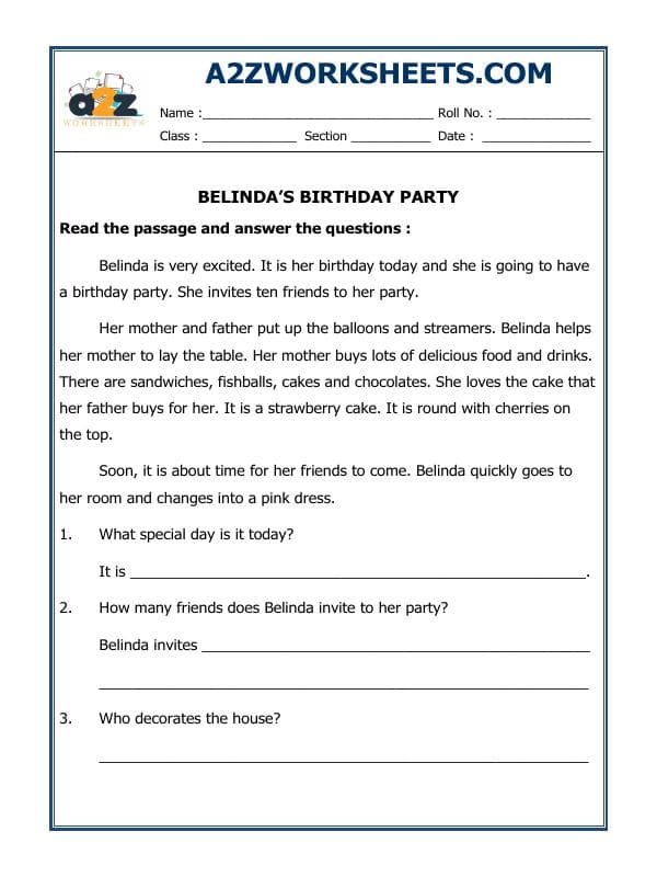 A2ZWorksheets:English-Reading-Comprehension Passage-04