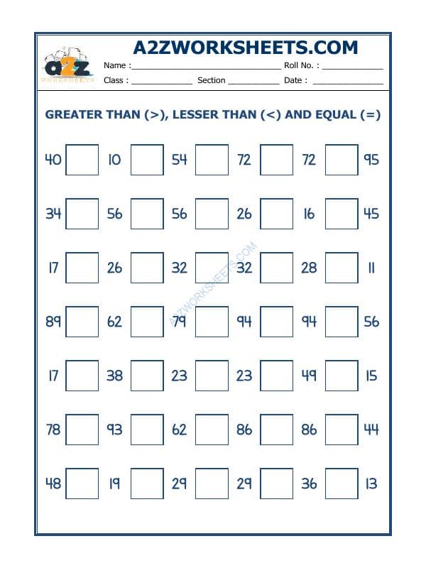 A2ZWorksheets:Maths-Numbers-Put The Sign Greater, Lesser And Equal To-16