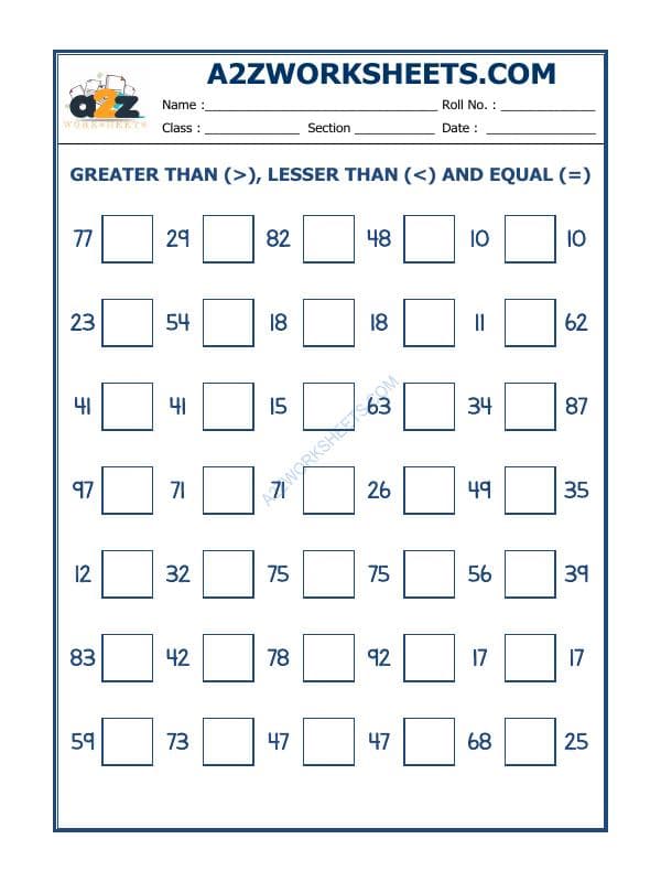Put The Sign Greater, Lesser And Equal To-18