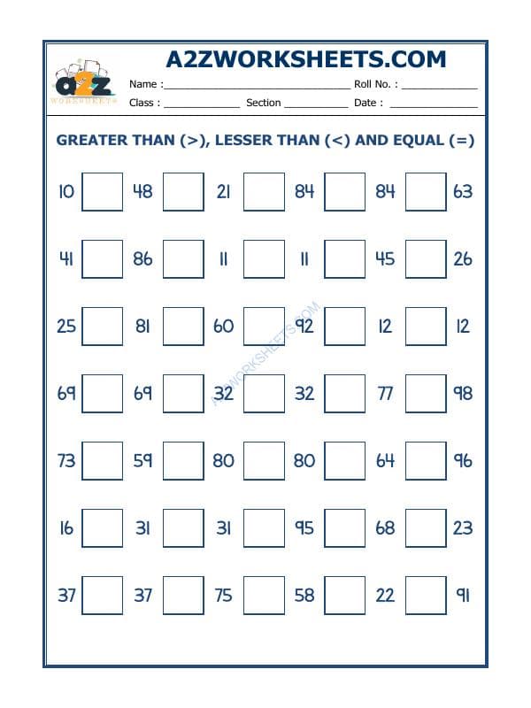 Put The Sign Greater, Lesser And Equal To-22