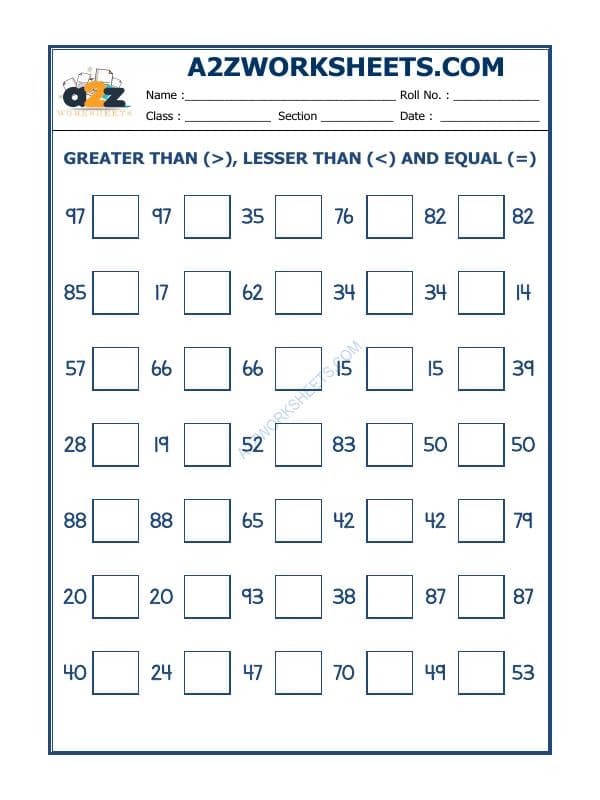 Put The Sign Greater, Lesser And Equal To-23