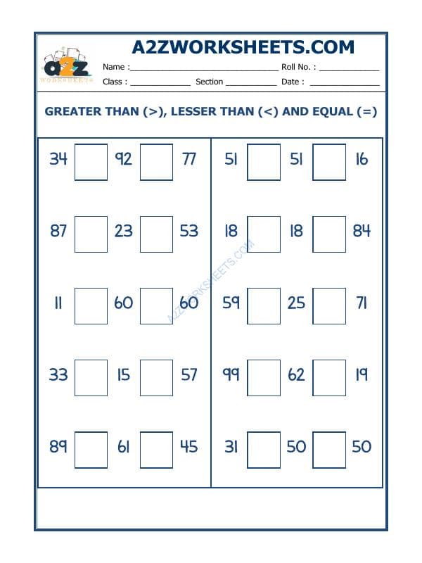 A2ZWorksheets:Maths-Numbers-Put The Sign Greater, Lesser And Equal To-28