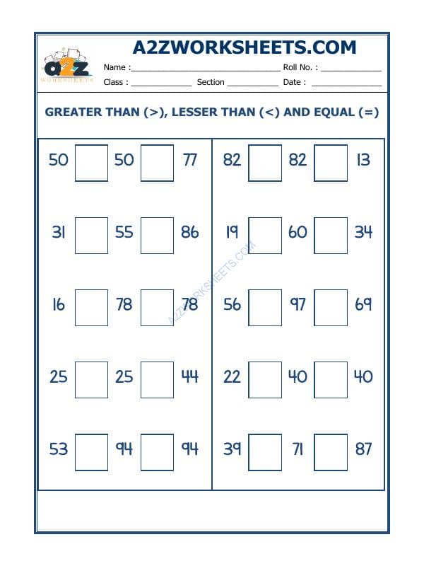 A2ZWorksheets:Maths-Numbers-Put The Sign Greater, Lesser And Equal To-31