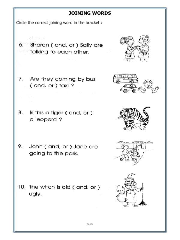 A2ZWorksheets:English-Grammar-Conjunctions