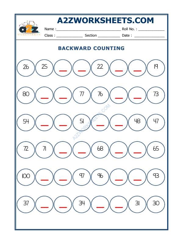 Backward Counting - 12