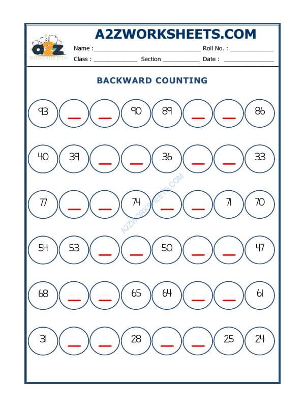 A2ZWorksheets:Maths-Numbers-Backward Counting - 16