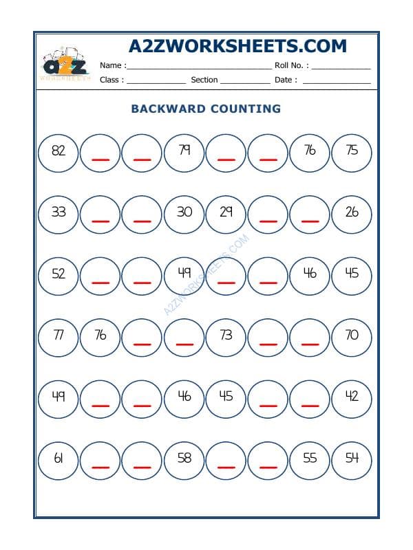 A2ZWorksheets:Maths-Numbers-Backward Counting - 18