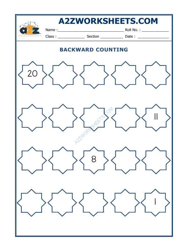 A2ZWorksheets:Maths-Numbers-Backward Counting - 21