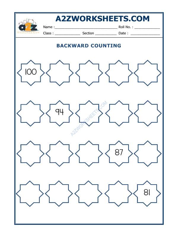 A2ZWorksheets:Maths-Numbers-Backward Counting - 25