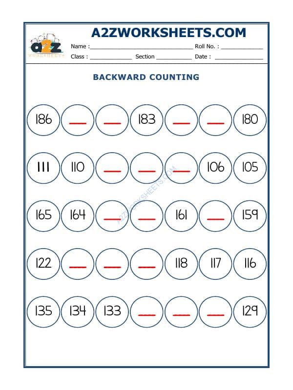 Backward Counting - 31