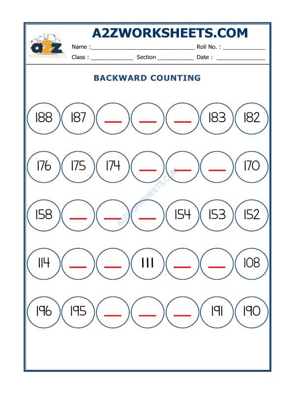 Backward Counting - 32