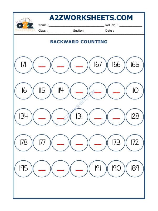 A2ZWorksheets:Maths-Numbers-Backward Counting - 34