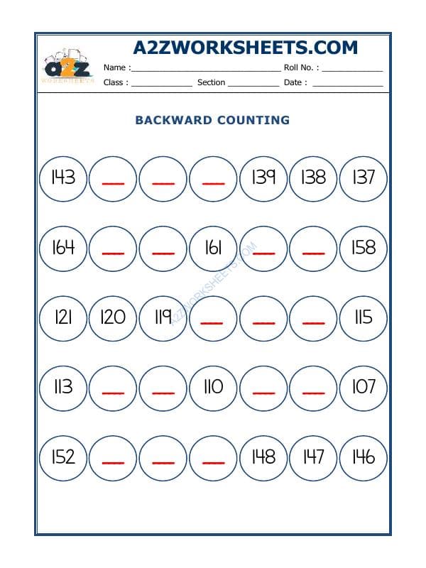 A2ZWorksheets:Maths-Numbers-Backward Counting - 36
